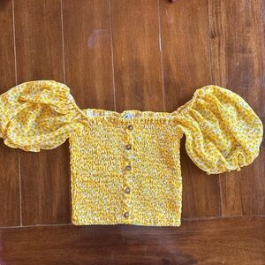 Fashion Nova Yellow Floral Top